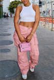 Casual Pocket High Waist Straight Leg Cargo Pants