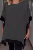 Casual O Neck Batwing Sleeve Irregular Hem Loose Oversize T-Shirts