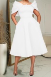 Formal Bubble Sleeve Cinch Waist Party Evening Wedding Holiday Party Dress