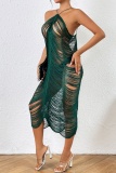 Club Sleeveless Backless Spaghetti Strap Sleeveles See-Through Formal Party Evening Tassels Halter Dresses
