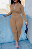 Sportwear Casual Zipper Collar Long Sleeve Blouse And Skinny Pants Two Pieces Sweatpant Sets