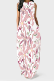 Floral Print Backless Spaghetti Strap Floor Length Vacation Baggy Sundress Maxi Tank Dress