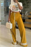Sportwear Casual Striped Print High Waist Track Wide Leg Pants