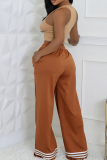 Sportwear Casual Striped Print High Waist Track Wide Leg Pants