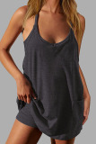 Casual Backless Spaghetti Strap Pocket Vacation Cami Tops Romper