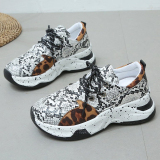 Colorblock Lace-Up Round Toe Slip-On Thick Sole Casual Comfort Sport Sneakers