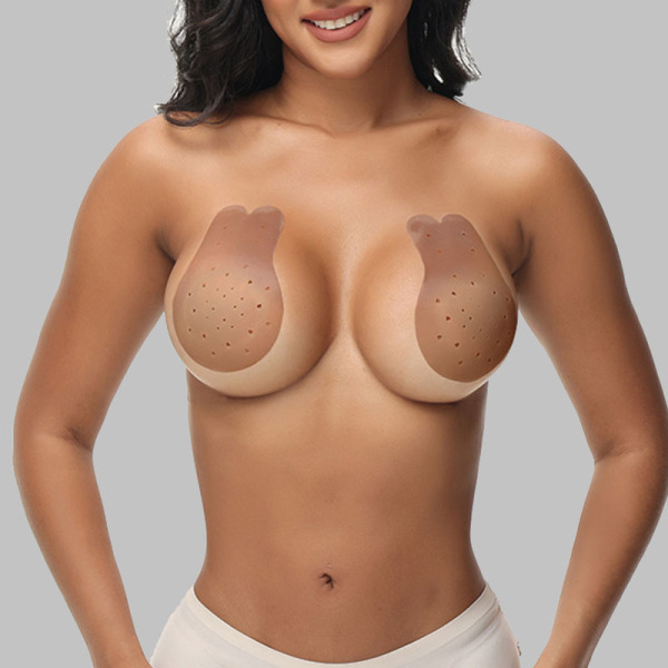 Rabbit Ears Shape Nipple Covers Lift and Shape Waterproof and Sweatproof Invisible Bra for Wedding Photos and Strapless Dresses