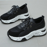 Colorblock Lace-Up Round Toe Slip-On Thick Sole Casual Comfort Sport Sneakers