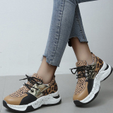 Colorblock Lace-Up Round Toe Slip-On Thick Sole Casual Comfort Sport Sneakers