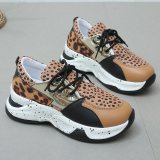 Colorblock Lace-Up Round Toe Slip-On Thick Sole Casual Comfort Sport Sneakers