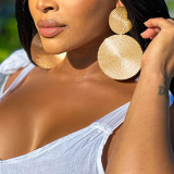 Casual Geometric Round Gold Dangle Drop Earrings Disc Teardrop Big Earrings