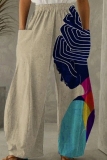 Casual Print High Waist Pocket Vacation Wide Leg Boho Pants