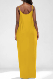 Ombre Print U Neck Backless Sleeveless Spaghetti Strap Floor Length Long Vacation Baggy Slip Maxi Dresses