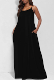 Ombre Print U Neck Backless Sleeveless Spaghetti Strap Floor Length Long Vacation Baggy Slip Maxi Dresses
