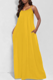 Ombre Print U Neck Backless Sleeveless Spaghetti Strap Floor Length Long Vacation Baggy Slip Maxi Dresses