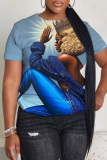 Casual 3D Figure Print Short Sleeve O Neck Oversize Graphics T-Shirts