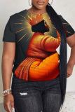 Casual 3D Figure Print Short Sleeve O Neck Oversize Graphics T-Shirts