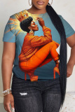 Casual 3D Figure Print Short Sleeve O Neck Oversize Graphics T-Shirts
