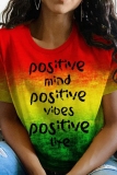 Casual Letter Print O Neck Short Sleeve Oversize Graphcis T-Shirts