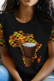 Casual Letter Print O Neck Short Sleeve Oversize Graphcis T-Shirts