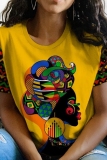 Casual Letter Print O Neck Short Sleeve Oversize Graphcis T-Shirts