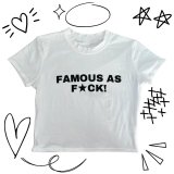 Casual Letter Print O Neck Short Sleeve Slim Fitted Crop T-Shirts