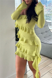Backless Off Shoulder Flare Sleeve Ruffle Trim Formal Party Evening Bodycon Mini Dresses