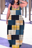 Sexy Graphcis Print Backless Spaghetti Strap Floor Length Vacation Baggy Sundress Slip Maxi Dress