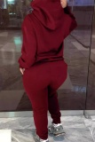 Sportwear Casual Letter Print Long Sleeve Hooded Sweatshirt And Straight Leg Pants Two Pieces Tracksuit Sweatpants Sets