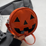 Casual Quirky Ghost Halloween Small Round Pumpkin Crossbody Bag