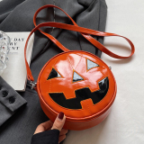 Casual Quirky Ghost Halloween Small Round Pumpkin Crossbody Bag