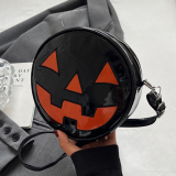 Casual Quirky Ghost Halloween Small Round Pumpkin Crossbody Bag