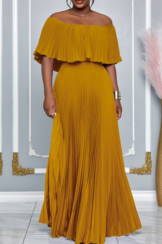 Backless Off Shoulder Dropped Shoulder Long Cinch Waist Vacation Formal Party Evening Pleated Maxi Dresses