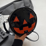 Casual Quirky Ghost Halloween Small Round Pumpkin Crossbody Bag