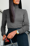 Casual Turtleneck Long Sleeve Inner Wear Slim Fit Tops