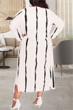 Casual Striped Print Cami Bodycon Midi Dresses Cover Up Longline Cardigan Jackets Long Vacation Plus Size Two Pieces Sets