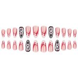 Halloween Skull Head Press On Nails Tips French Short False Nails With Chic Elegance Full Cover False Nails