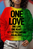 Casual Ombre Print O Neck Long Sleeve Graphics Sweatshirt