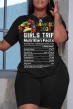 Casual Letter Print O Neck Short Sleeve Oversize T-Shirt And Shorts Two Pieces Shorts Sets