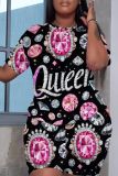Casual Graphics Print O Neck Short Sleeve Oversize T-Shirt And Shorts Two Pieces Shorts Sets