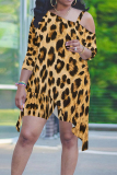 Casual Graphics Print Sloping Shoulder Irregular Hollow Out T-shirt And Shorts Plus Size Two Pieces Shorts Sets
