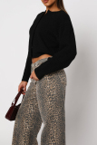 Casual Buckle Button Collar Long Sleeve Cardigan Knitted Sweater