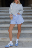 Casual Buckle Button Collar Long Sleeve Cardigan Knitted Sweater