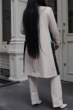 Casual Colorblock Print Ripped Turndown Collar Long Sleeve Longline Cardigan Blazer Coats