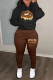 Sportwear Casual Graphics Print O Neck Long Sleeve Hoodie Sweatshirt And Skinny Pants Two Pieces Tracksuit Sweatpants Set