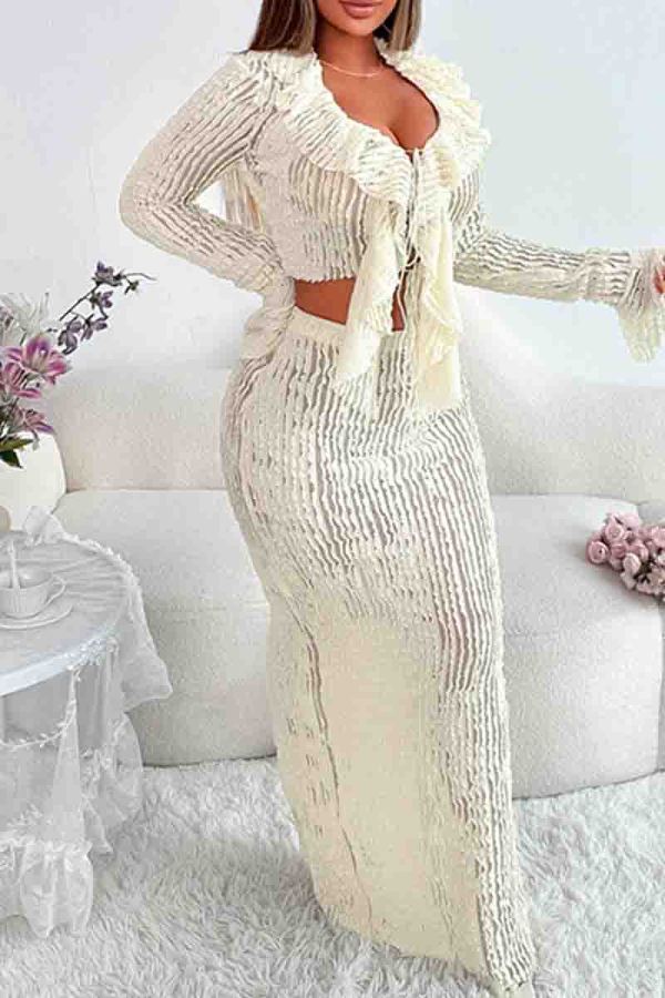 Mock Neck Long Sleeve Top and Wide Strap Dress Set