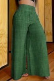 Casual Plaid High Waist Vacation Wide Leg Pants