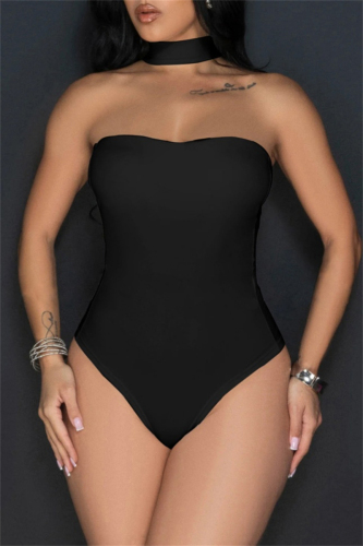 Backless Sleeveless Halter Skinny Bustier Bodysuits