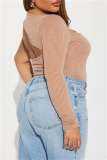 Casual Backless One Shoulder Long Sleeve Irregular Skinny Bodysuits
