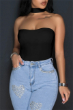 Backless Sleeveless Halter Skinny Bustier Bodysuits